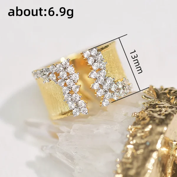 Eternal Sparkle Luxury Gold Color Cubic Zirconia Ring for Women