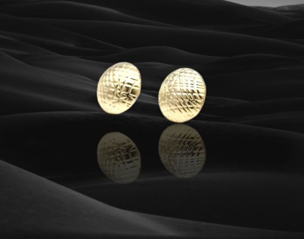 GOLD ROUND EAR STUD