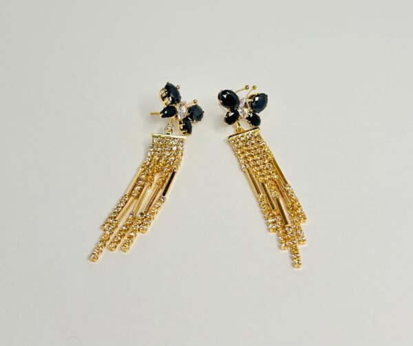 Enchanting Black Butterfly Tassel Earrings