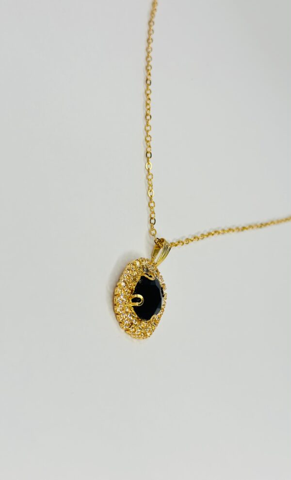 Golden Alloy Chain with Stone Locket/Necklace