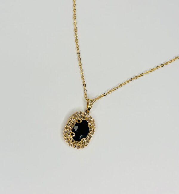 Golden Alloy Chain with Stone Locket/Necklace