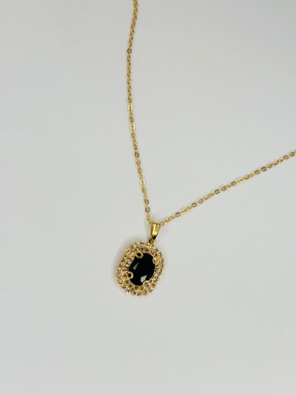 Golden Alloy Chain with Stone Locket/Necklace