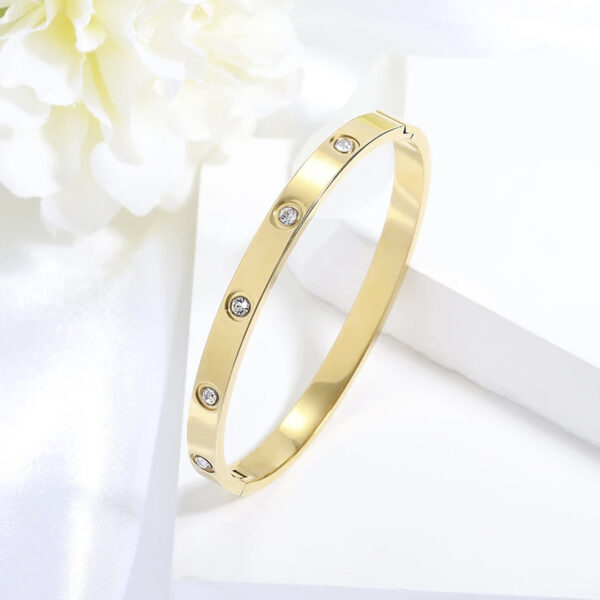 Gold Diamond-Accented Love Jewelry Set (Ring and Bangle)