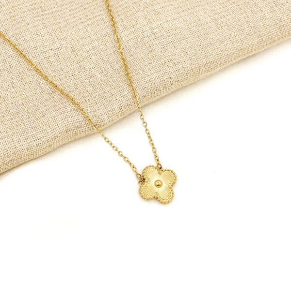 Gold Clover Necklace and Earring Set