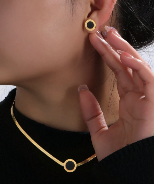 Black Moon Ear Studs